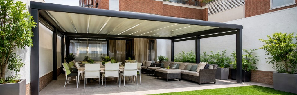 pérgola patio comunidad